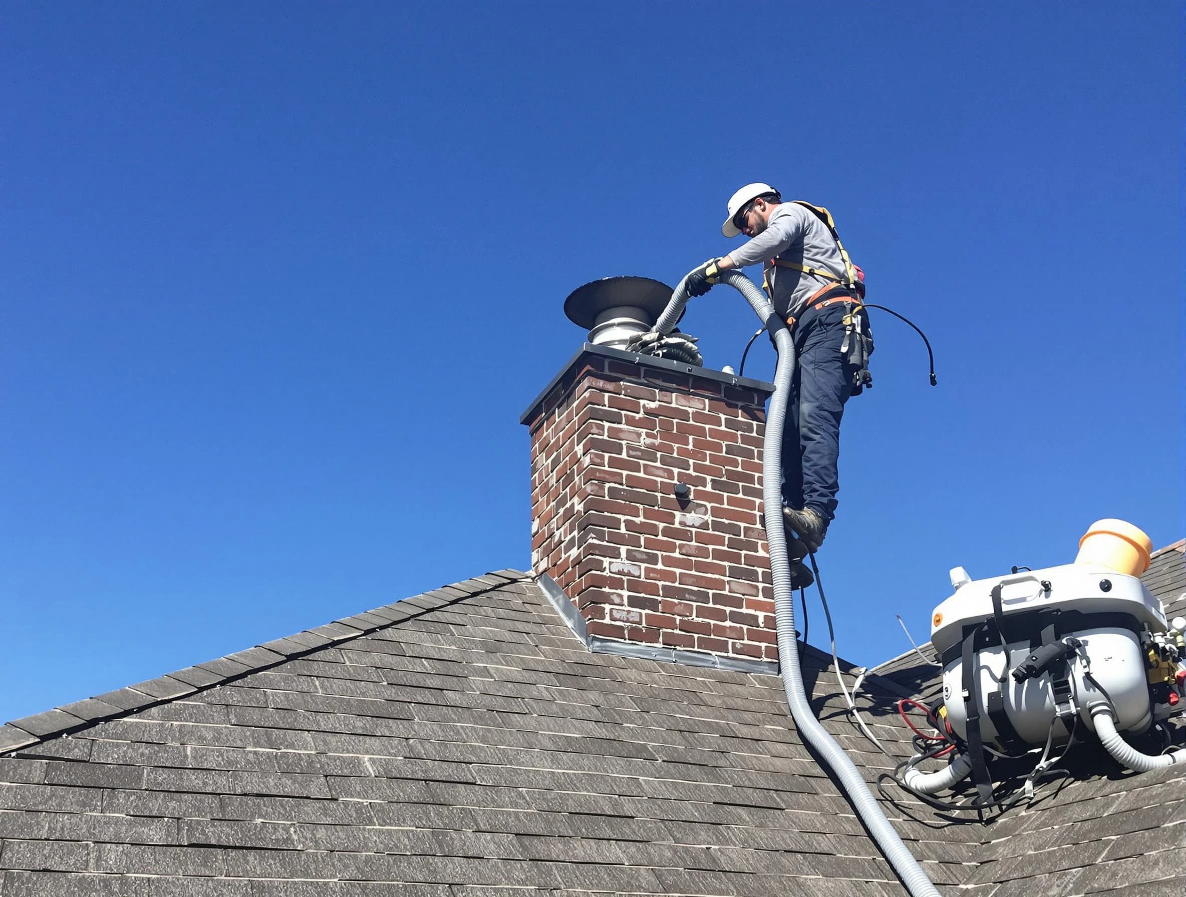 Dedicated Bernalillo Chimney Sweep team member cleaning a chimney in Bernalillo, NM