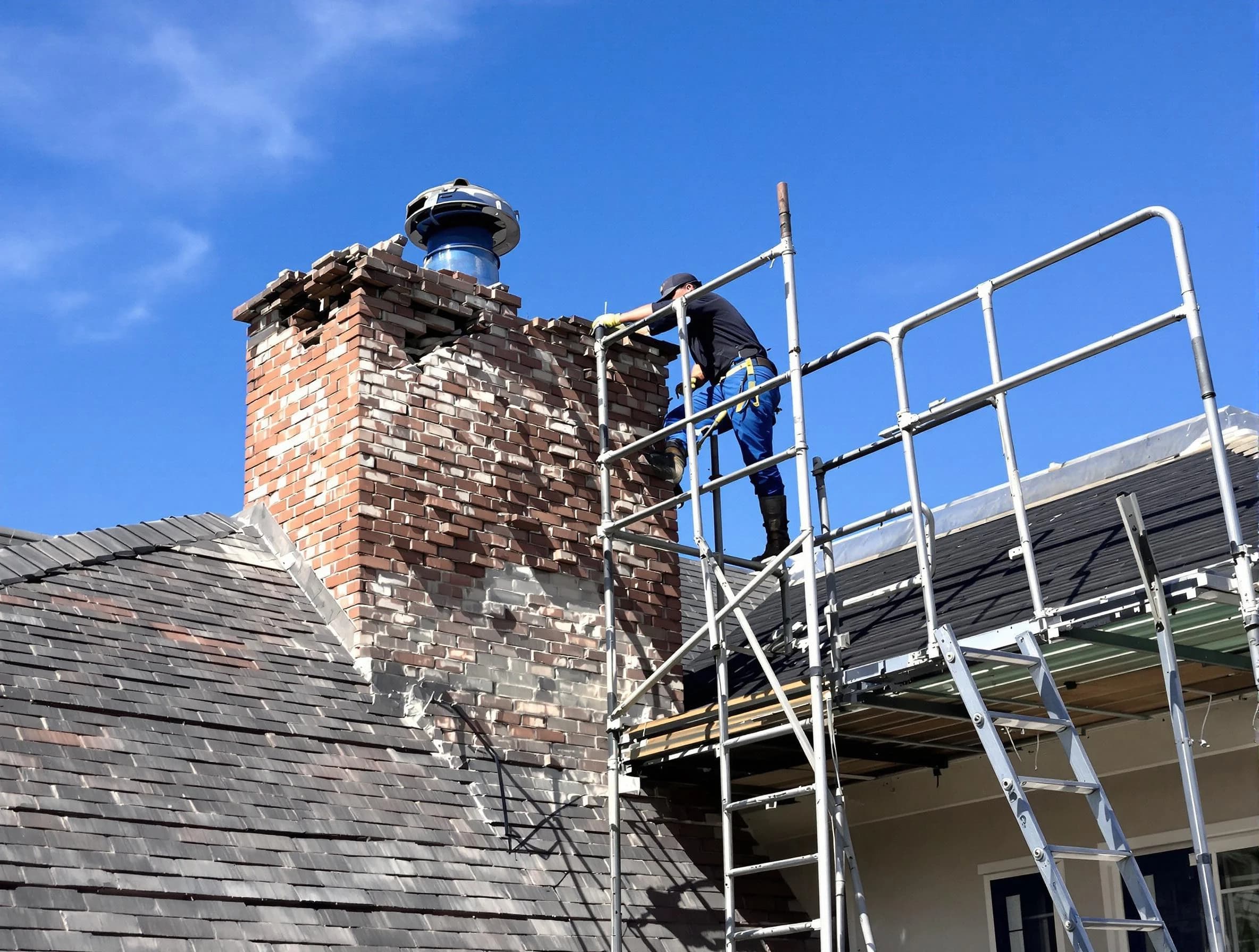 Rebuilding a chimney structure by Bernalillo Chimney Sweep in Bernalillo, NM
