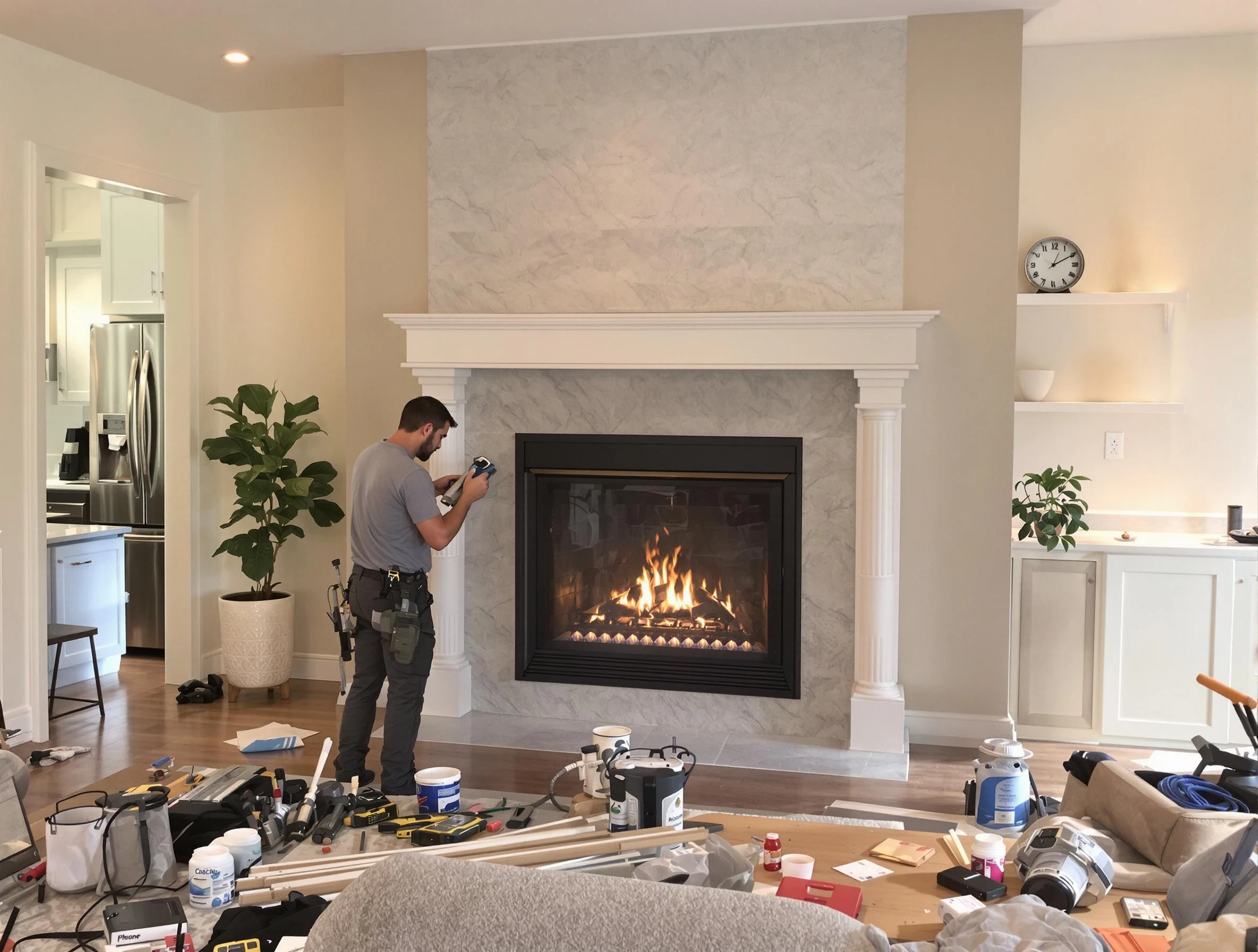 Newly installed fireplace by Bernalillo Chimney Sweep in Bernalillo, NM
