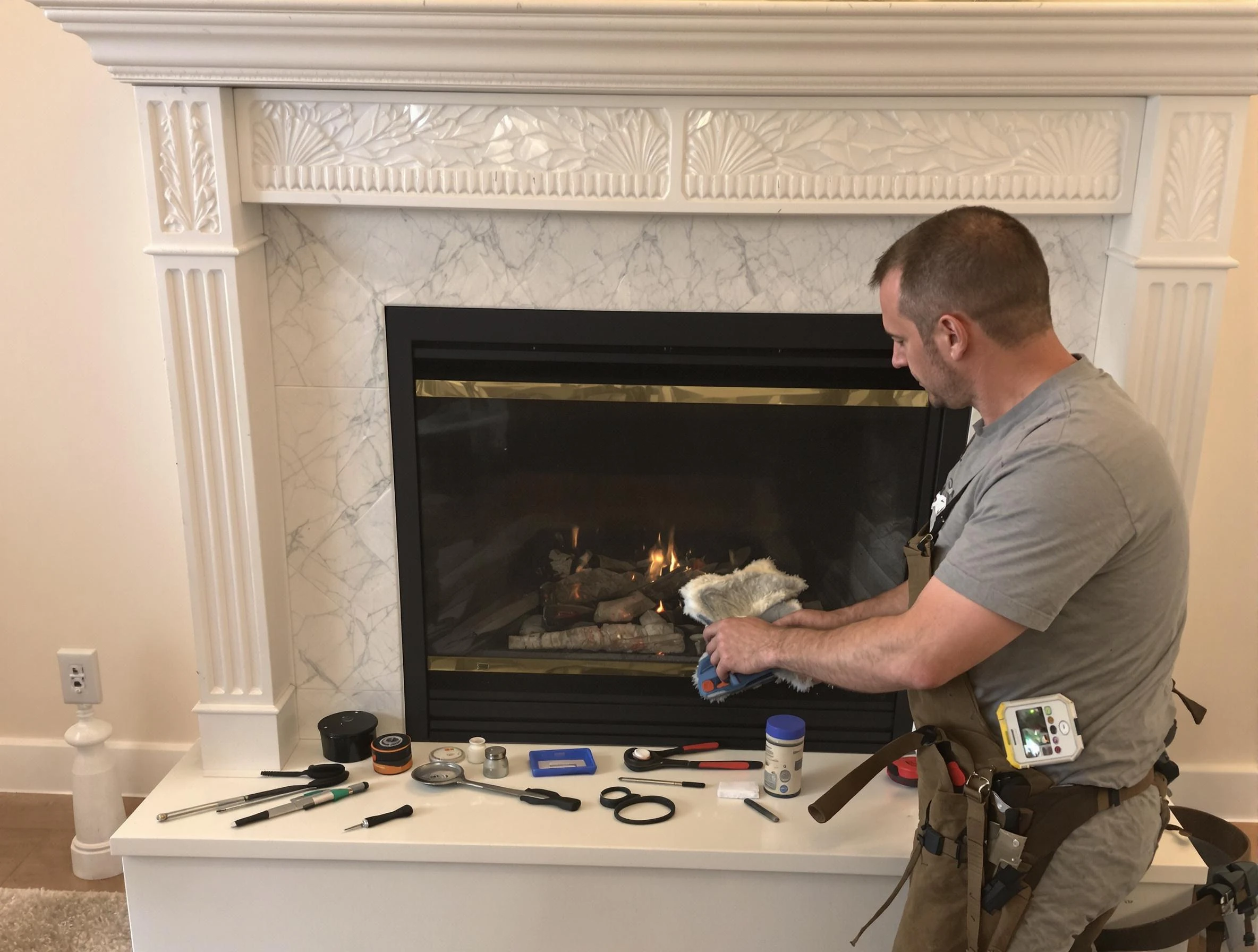 Bernalillo Chimney Sweep performing fireplace maintenance in Bernalillo, NM